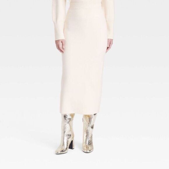 Open Box - A New Day - Women's Cozy Knit Midi Sweater Skirt - A New Day C Cream - Picture 1 of 2